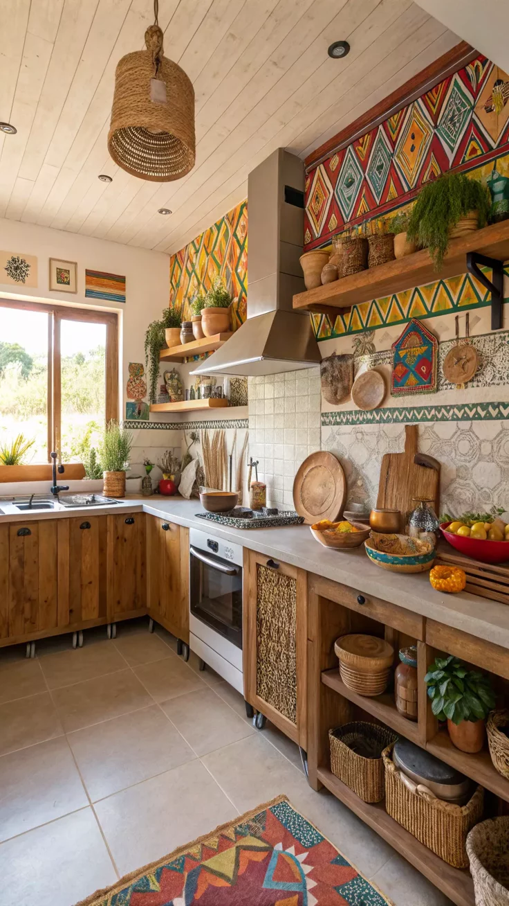 Afrohemian kitchen decor