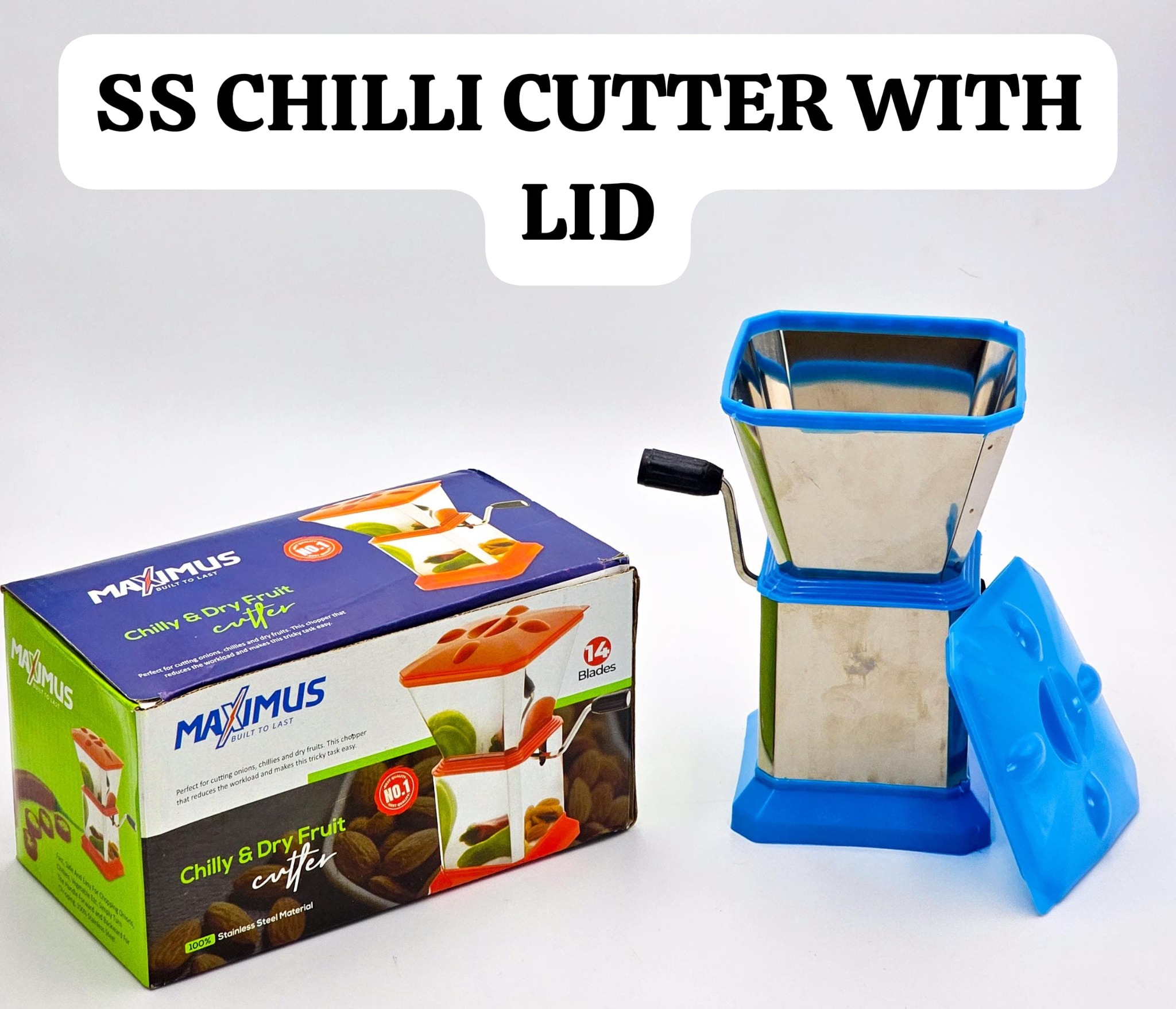 Stainless Steel Chilli Cutter With Lid