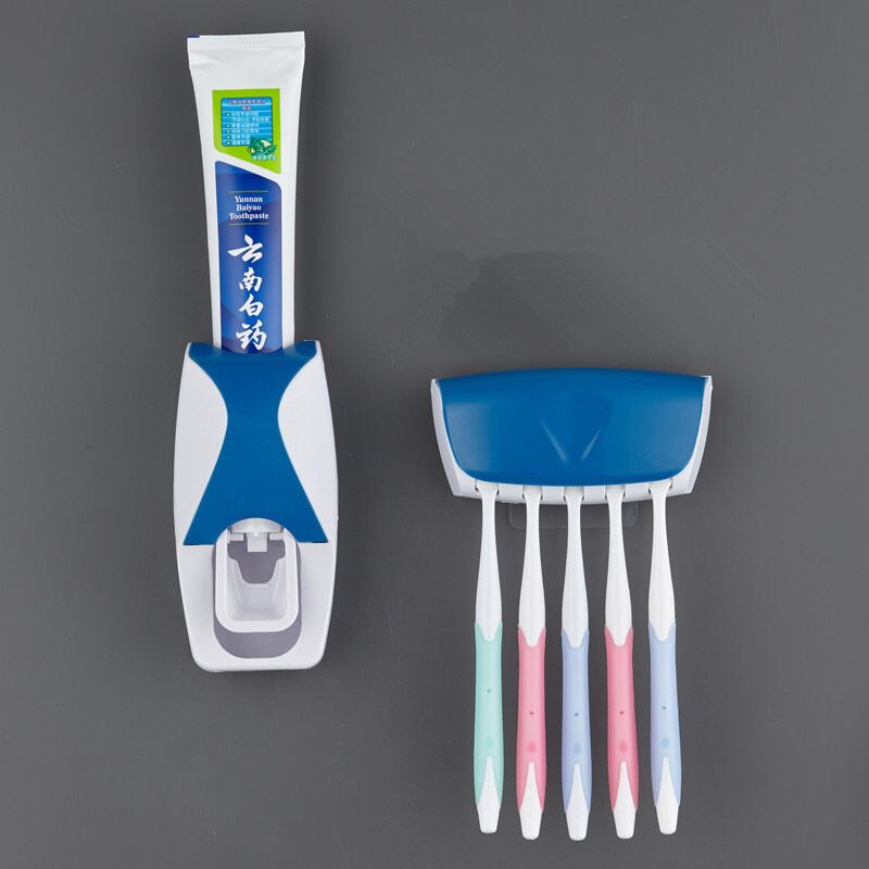 Toothpaste Dispenser and Toothbrush Holder