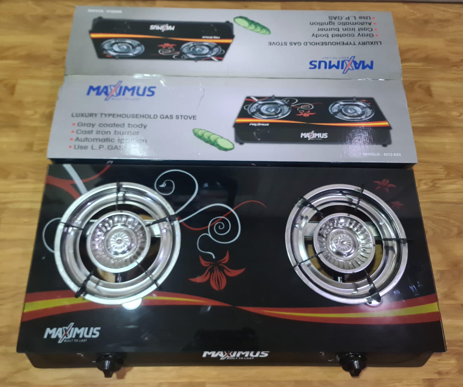 Maximus Double Burner Glass Gas Stove